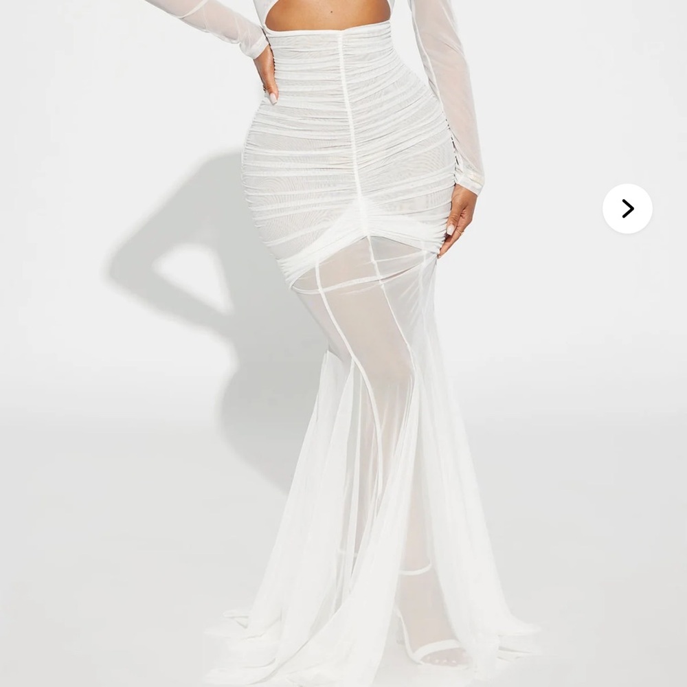 Elegant White Sheer Maxi Skirt